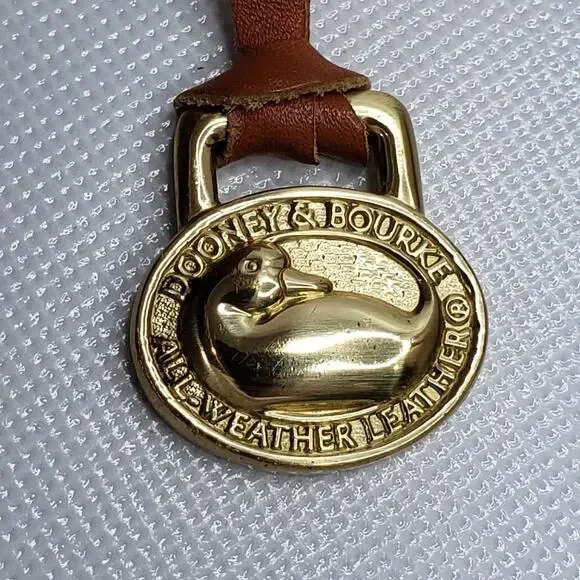 Vtg Dooney & Bourke All Weather Leather Equestrian Crossbody Saddle Bag Blue - Picture 10 of 10